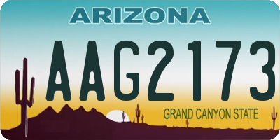AZ license plate AAG2173