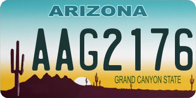 AZ license plate AAG2176