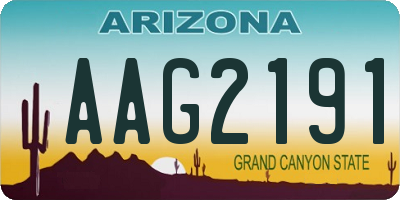 AZ license plate AAG2191
