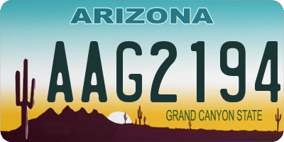 AZ license plate AAG2194