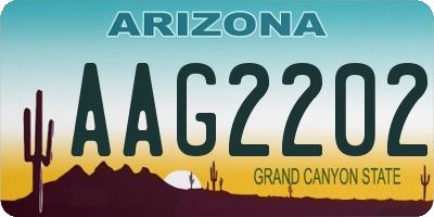 AZ license plate AAG2202