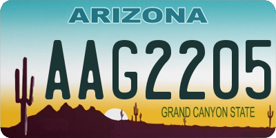AZ license plate AAG2205
