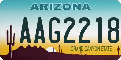 AZ license plate AAG2218