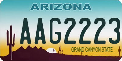 AZ license plate AAG2223