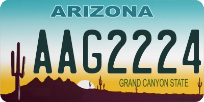 AZ license plate AAG2224