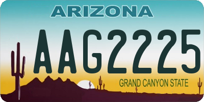 AZ license plate AAG2225