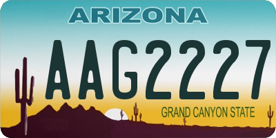 AZ license plate AAG2227