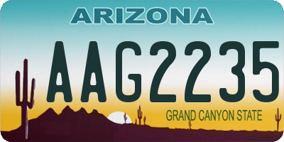AZ license plate AAG2235