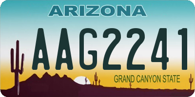 AZ license plate AAG2241