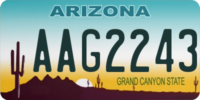 AZ license plate AAG2243