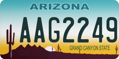 AZ license plate AAG2249