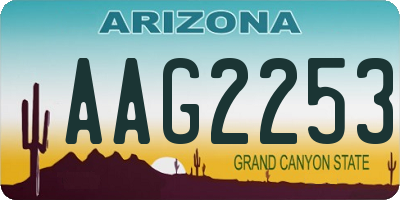 AZ license plate AAG2253