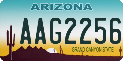 AZ license plate AAG2256