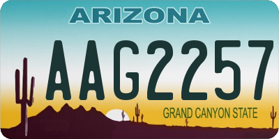 AZ license plate AAG2257