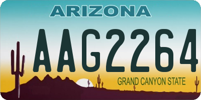 AZ license plate AAG2264