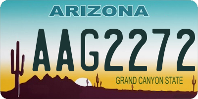 AZ license plate AAG2272