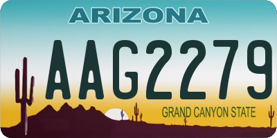 AZ license plate AAG2279