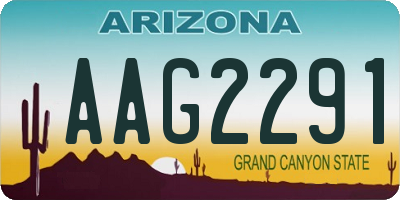 AZ license plate AAG2291
