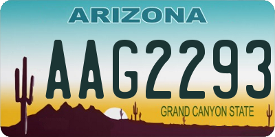 AZ license plate AAG2293
