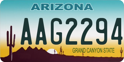 AZ license plate AAG2294