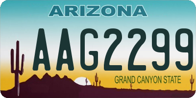 AZ license plate AAG2299