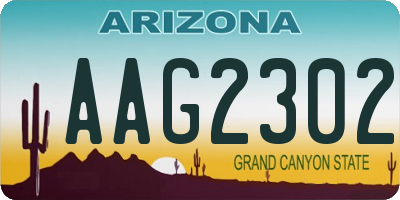 AZ license plate AAG2302
