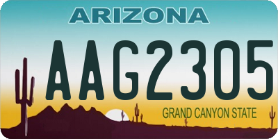 AZ license plate AAG2305