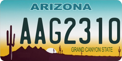 AZ license plate AAG2310
