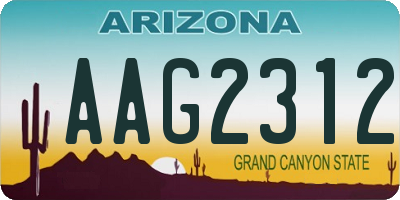 AZ license plate AAG2312