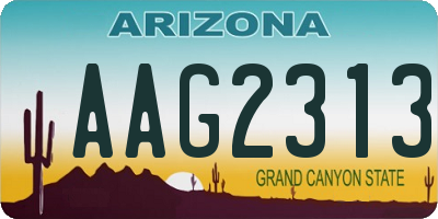 AZ license plate AAG2313