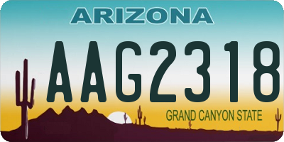 AZ license plate AAG2318