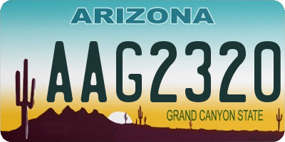 AZ license plate AAG2320