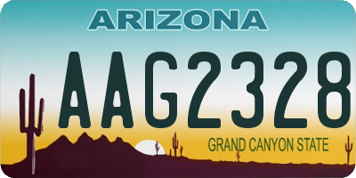 AZ license plate AAG2328