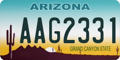 AZ license plate AAG2331