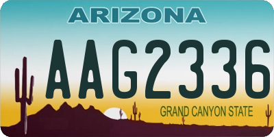 AZ license plate AAG2336