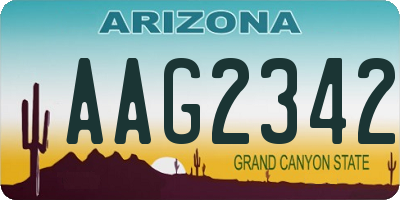 AZ license plate AAG2342
