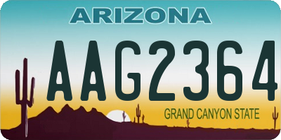 AZ license plate AAG2364