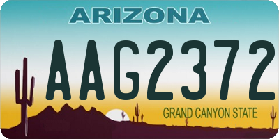 AZ license plate AAG2372