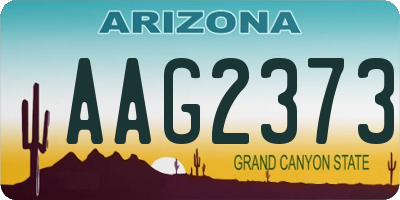 AZ license plate AAG2373