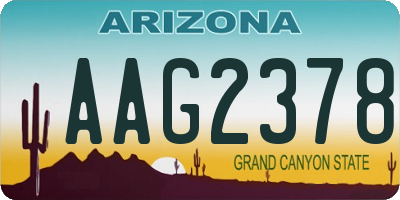 AZ license plate AAG2378