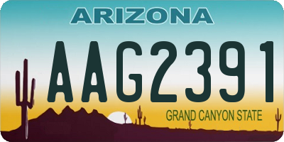 AZ license plate AAG2391