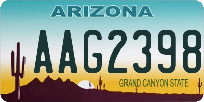AZ license plate AAG2398