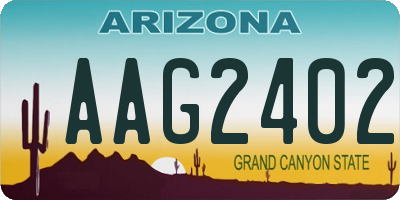 AZ license plate AAG2402