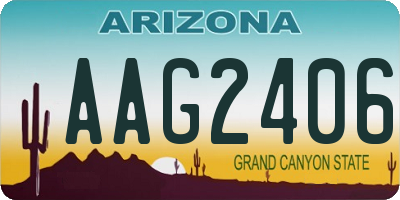 AZ license plate AAG2406