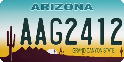 AZ license plate AAG2412