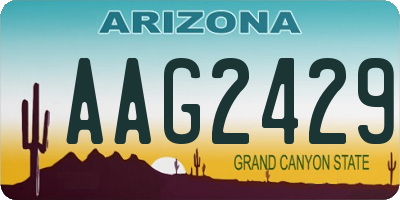 AZ license plate AAG2429