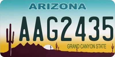 AZ license plate AAG2435
