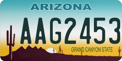AZ license plate AAG2453