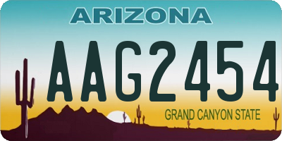 AZ license plate AAG2454