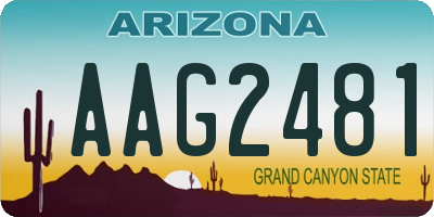 AZ license plate AAG2481